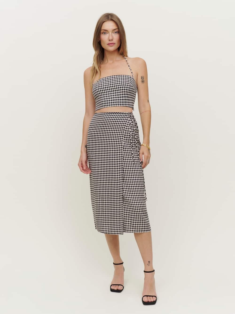 SET - Reformation Voyage Two Piece in April Check
